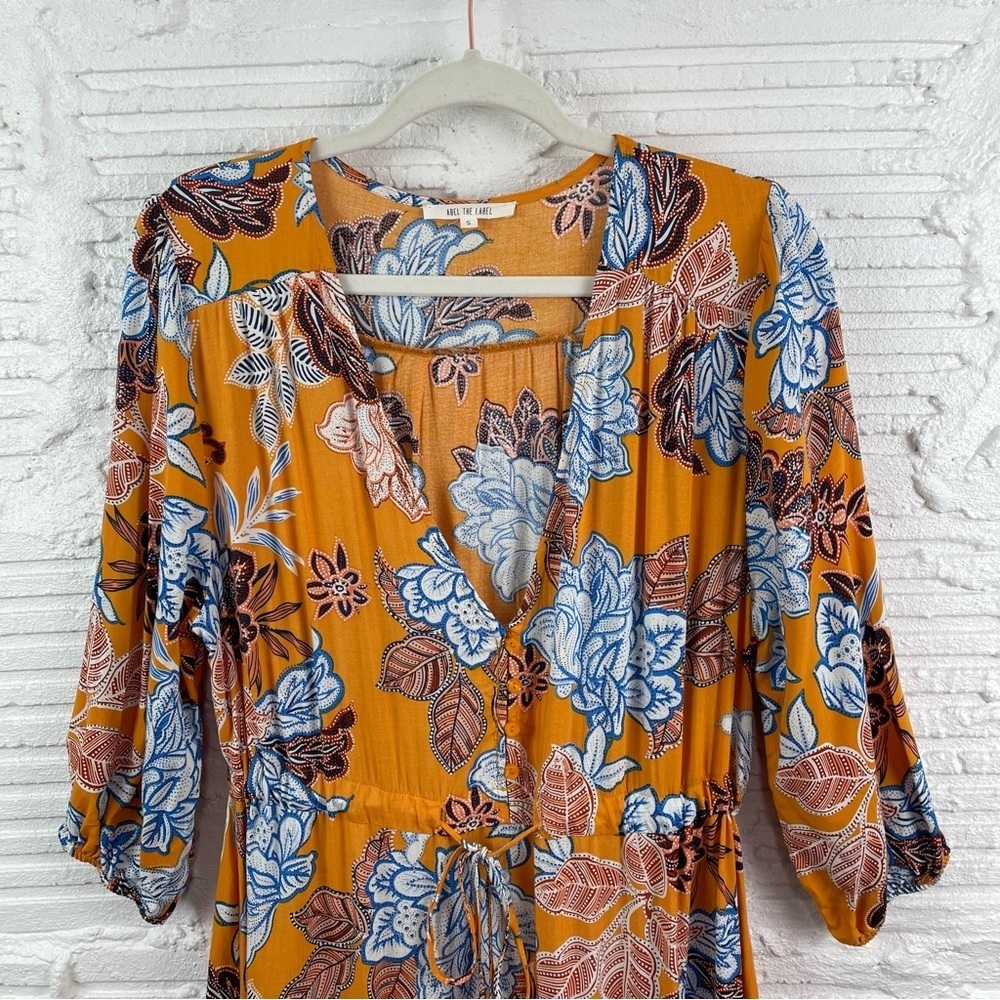 Anthropologie Abel The Label Dress Tiered Maxi Floral Peasant Cottage Bohemian S - Picture 2 of 16